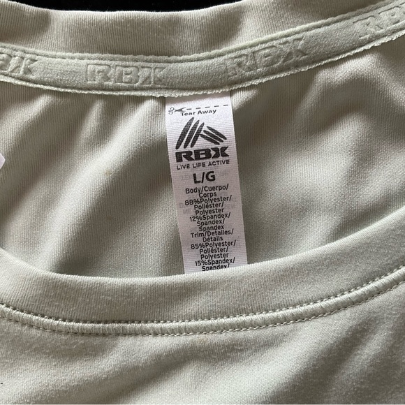 RBX Sage Green Tie Back Active Tee | Size Large - Picture 4 of 4